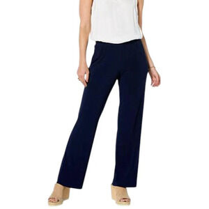 Nina Leonard Women's Straight Leg Pant w/ Pocket Navy
